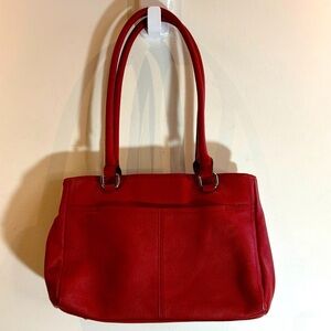 TIGNANELLO Leather Contrastig strip Lining Multiple Pockets Shoulder Bag NEW